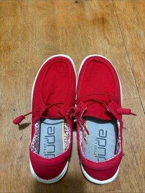 LADIES HEY DUDE WENDY RED SHOES